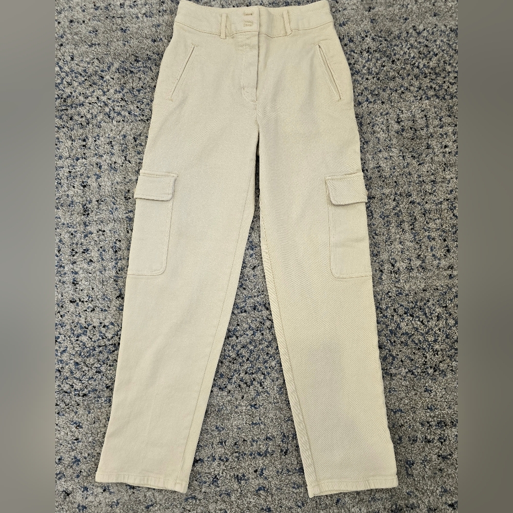 Wilfred Cream Straight Leg Pants High-Waisted